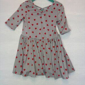 Dotdotsmile Dress Size 2T Gray with Red Hearts New With Tags